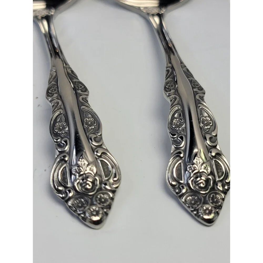 Olga Corsini EXCO Stainless Japan Flatware Lot 27 Floral Rose Serving Pieces